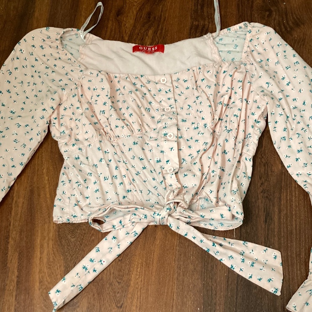 Guess pink flower shirt